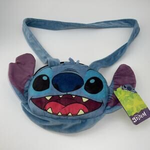 Disney Stitch Head Shaped Plush Shoulder Bag